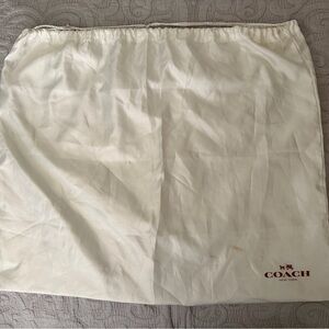 Large Coach Ivory Bag with Red Logo